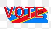 Vote text Congo flag png election