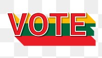 Vote text Lithuania flag png election