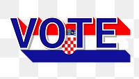 Vote text Croatia flag png election