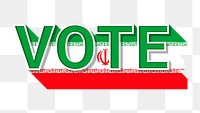 Vote text Iran flag png election