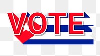 Vote text Cuba flag png election