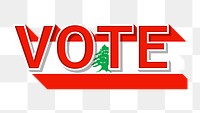 Vote text Lebanon flag png election
