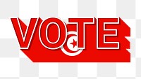 Vote text Tunisia flag png election