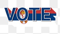 Vote text Serbia flag png election