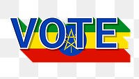 Vote text Ethiopia flag png election