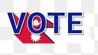 Vote text Nepal flag png election