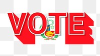 Vote text Peru flag png election