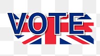 Vote text United Kingdom flag png election