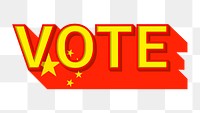 Vote text China flag png election