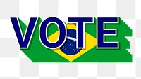 Vote text Brazil flag png election