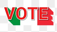 Vote text Italy flag png election