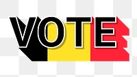 Vote text Belgium flag png election