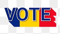 Vote text Romania flag png election