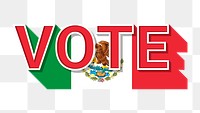 Vote text Mexico flag png election