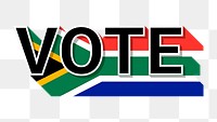 Vote text South Africa flag png election