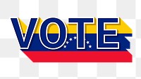 Vote text Venezuela flag png election