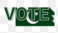 Vote text Pakistan flag png election
