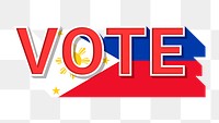 Vote text Philippines flag png election