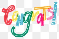 Congrats! colorful doodle font png