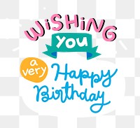 Png happy birthday wish message calligraphy