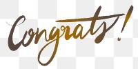 Hand lettering congrats! png word calligraphy