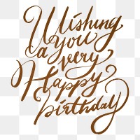 Happy birthday wish png script font
