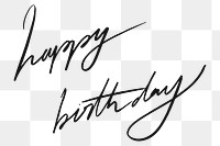 Happy birthday cursive calligraphy png