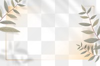 Wall leaves shadow square png frame