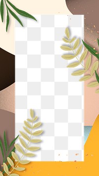 Rectangle tropical foliage frame png