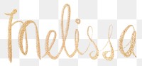 Mellisa sparkling gold font png typography