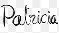 Hand drawn Patricia png font typography