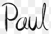 Hand drawn Paul png font typography