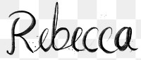 Hand drawn Rebecca png font typography