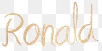 Ronald sparkling gold font png typography