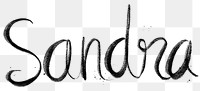 Hand drawn Sandra png font typography