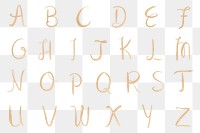 Png calligraphy capital alphabet set typography font