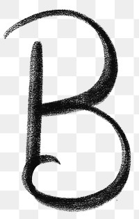 Letter B cursive typography png font