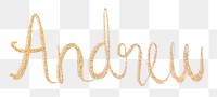 Gold font Andrew typography