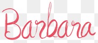 Barbara png handwritten calligraphy font