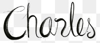 Hand drawn Charles png font typography