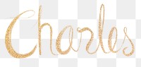 Charles shiny gold font typography