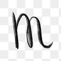 Letter M cursive typography png font