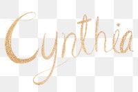 Sparkling gold Cynthia png font typography