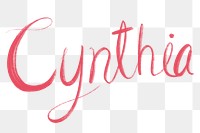 Cynthia png handwritten calligraphy font