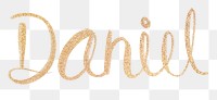Cursive gold Daniel font typography