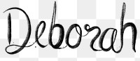 Hand drawn Deborah png font typography