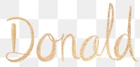 Donald sparkling gold font png typography