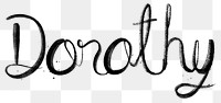 Hand drawn Dorothy png font typography