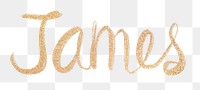 James sparkling gold font png typography