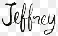 Hand drawn Jeffrey png font typography